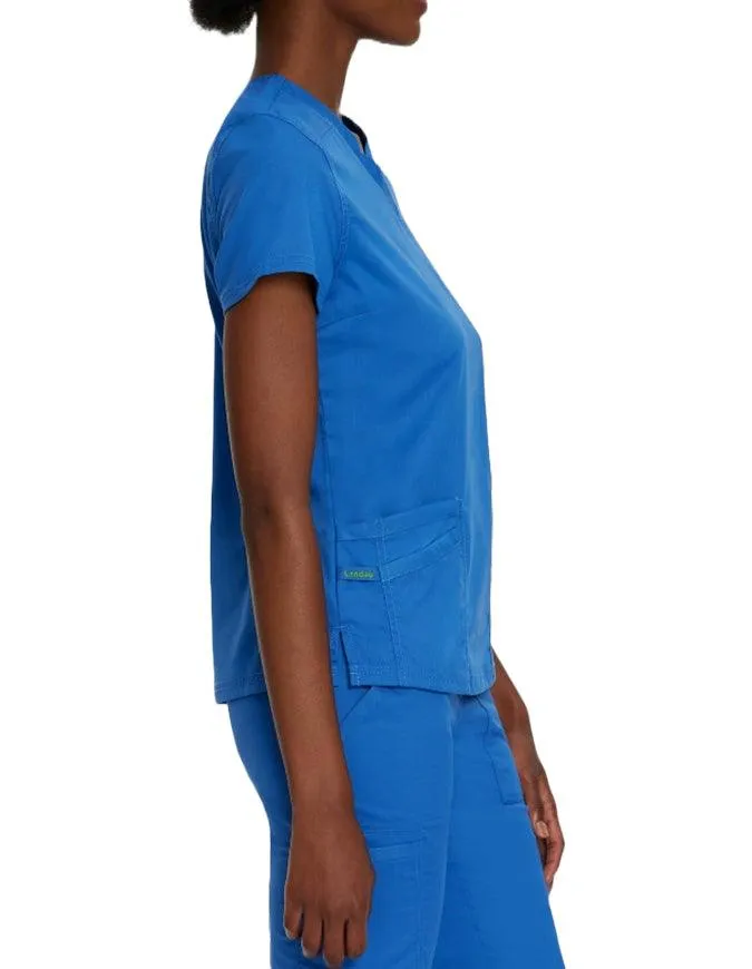 Landau Proflex Women's Modern V-Neck Tunic Solid Scrub Top