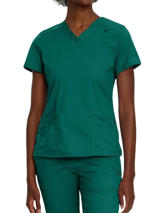 Landau Proflex Women's Modern V-Neck Tunic Solid Scrub Top