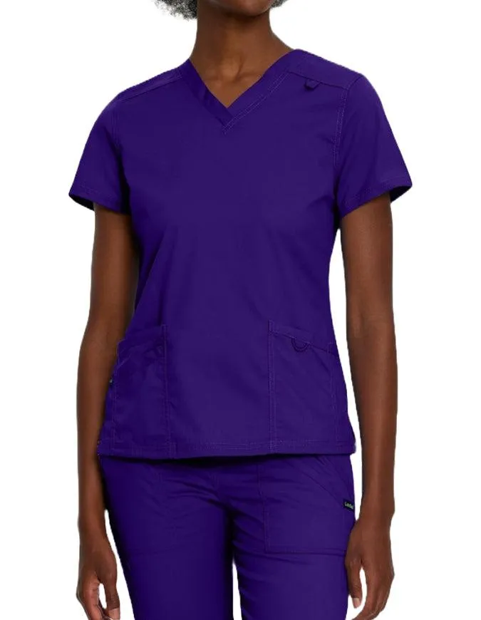 Landau Proflex Women's Modern V-Neck Tunic Solid Scrub Top