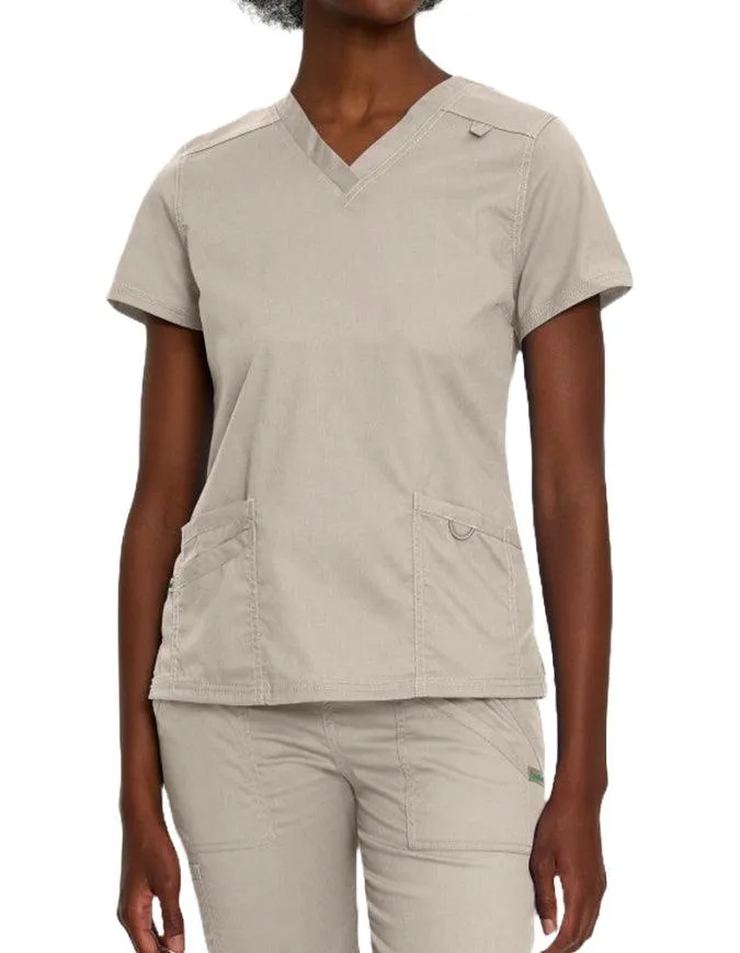 Landau Proflex Women's Modern V-Neck Tunic Solid Scrub Top