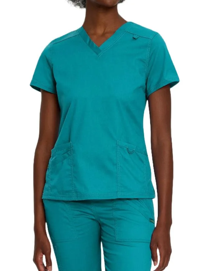 Landau Proflex Women's Modern V-Neck Tunic Solid Scrub Top