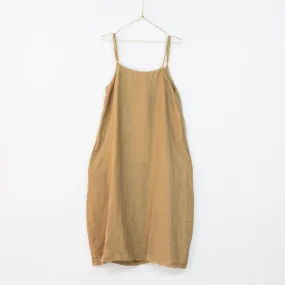 Linen Summer Slip Tulip Dress - Cammello