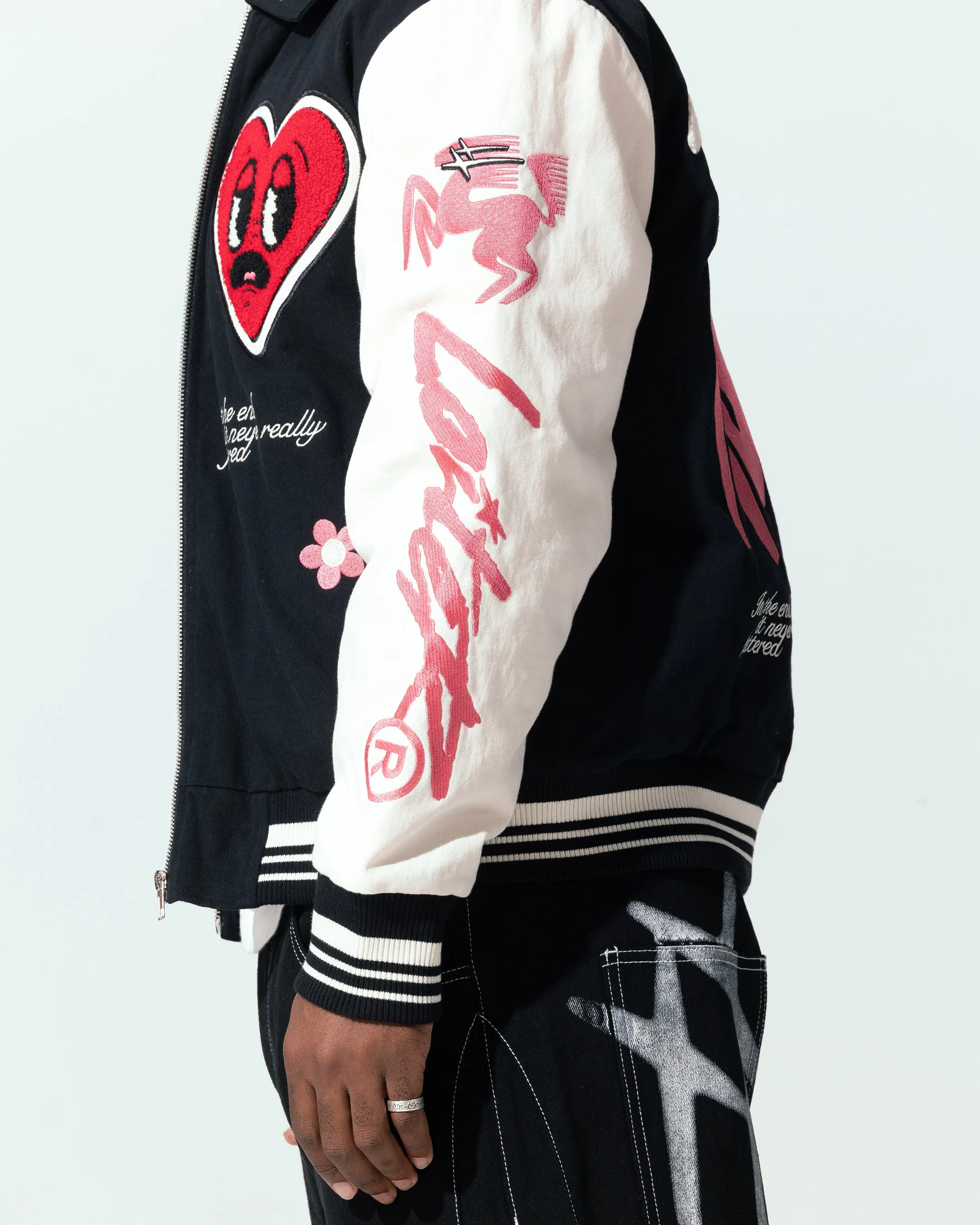 Loiter Oasis Varsity Jacket Black