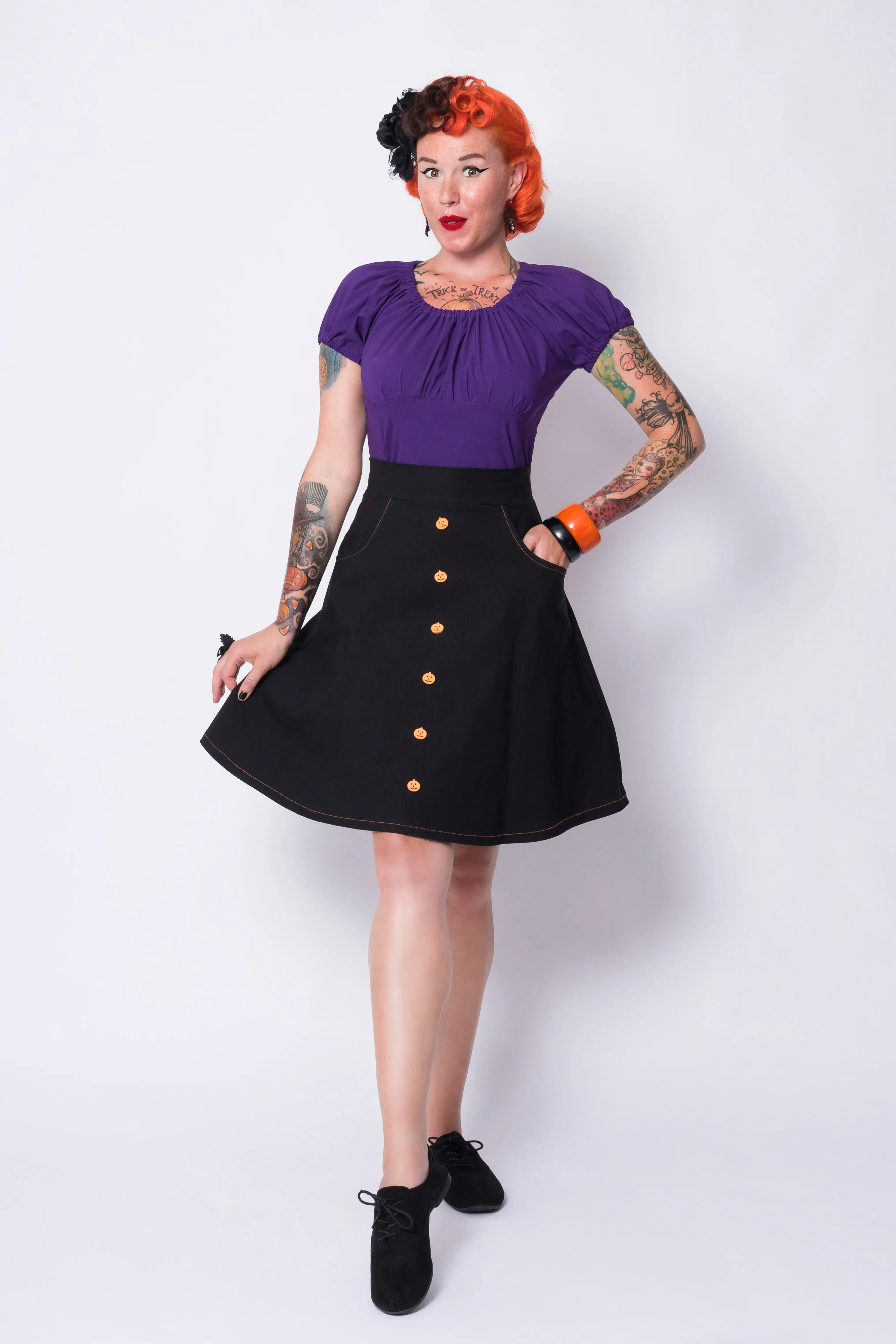 Lola skirt - pumpkin buttons