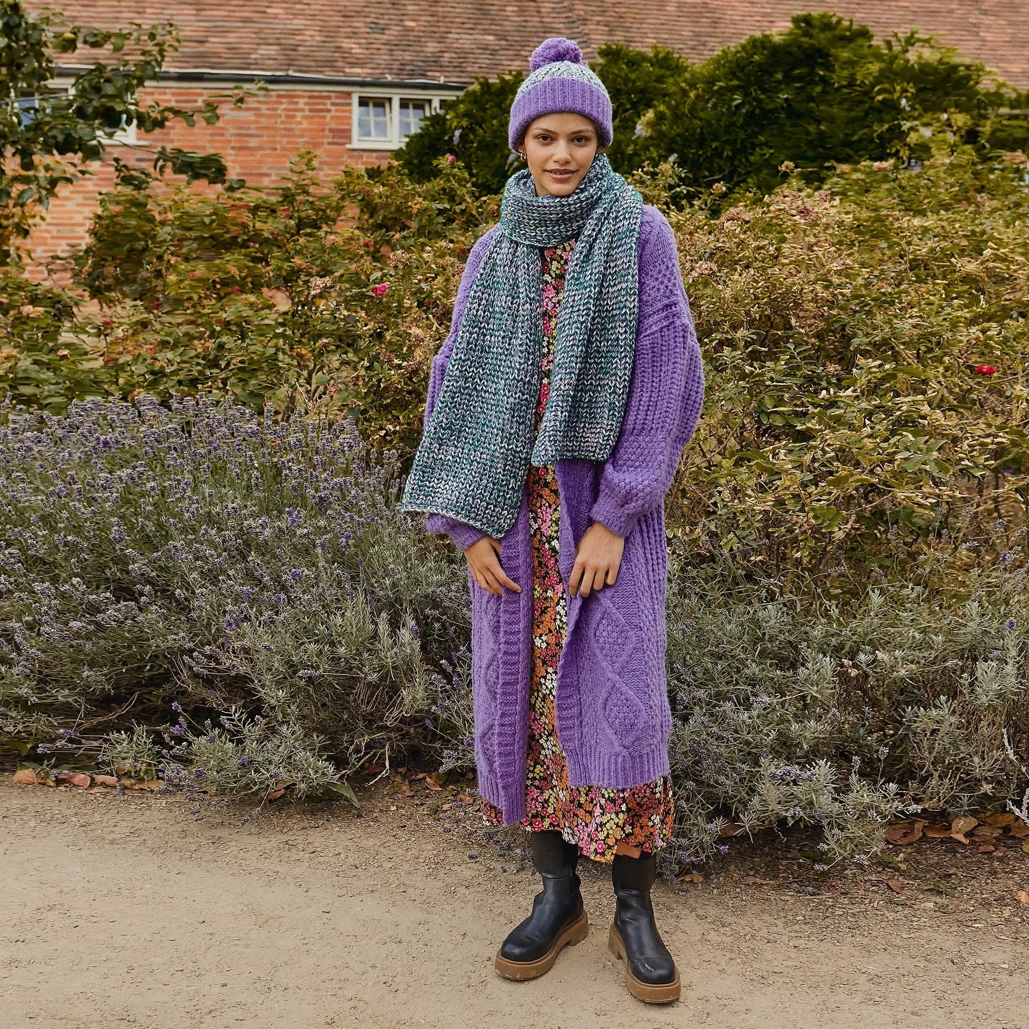 Lolly Hat & Florence Scarf Set - Purple