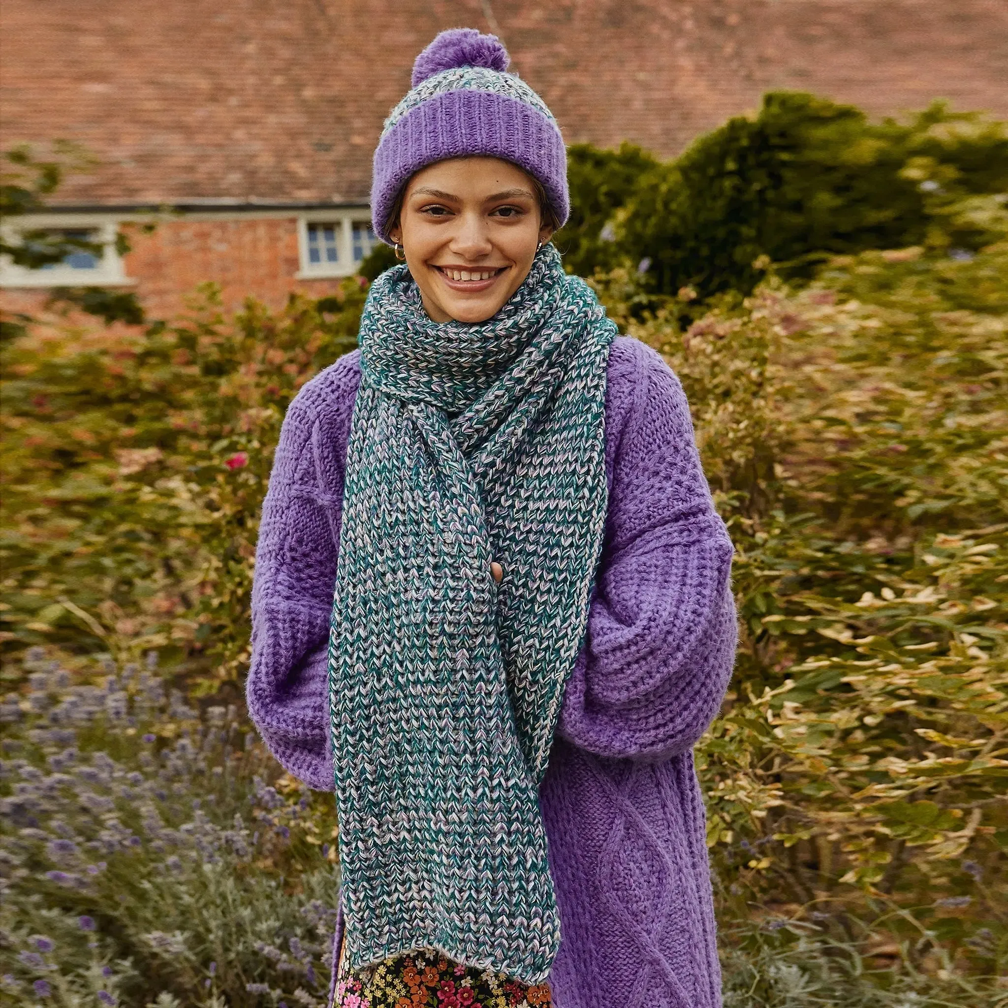 Lolly Hat & Florence Scarf Set - Purple