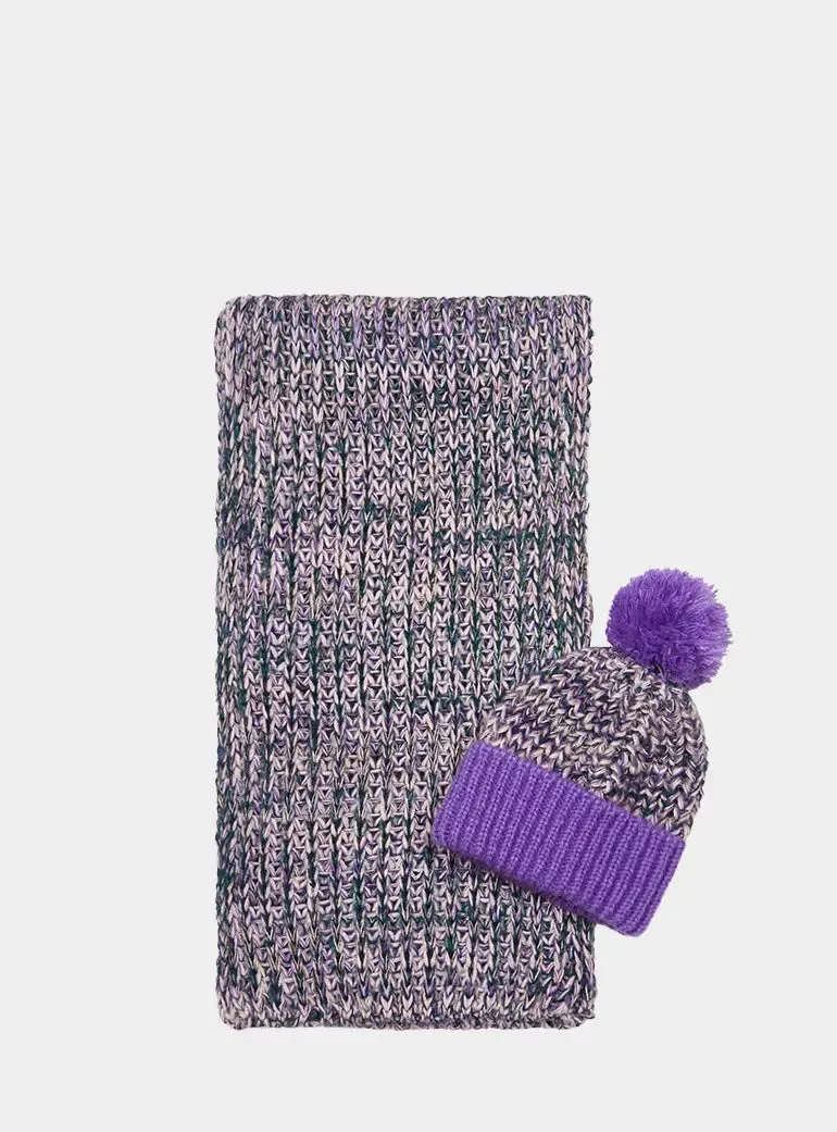 Lolly Hat & Florence Scarf Set - Purple