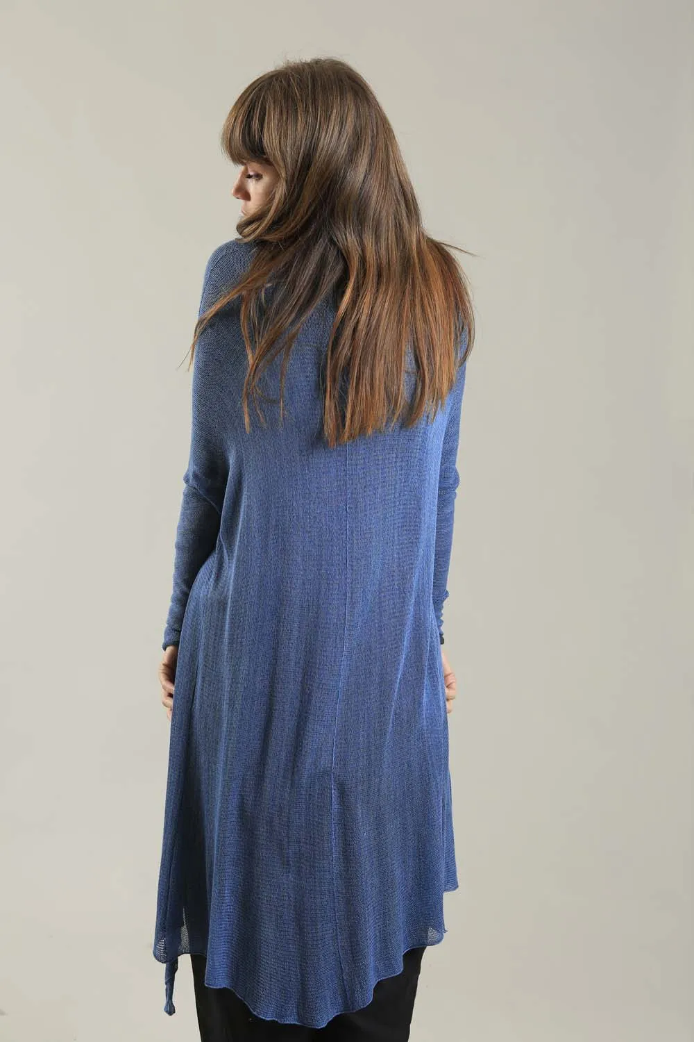 Long Bamboo Cardigan in Peacock Blue