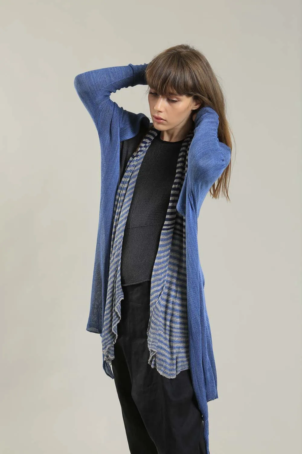 Long Bamboo Cardigan in Peacock Blue