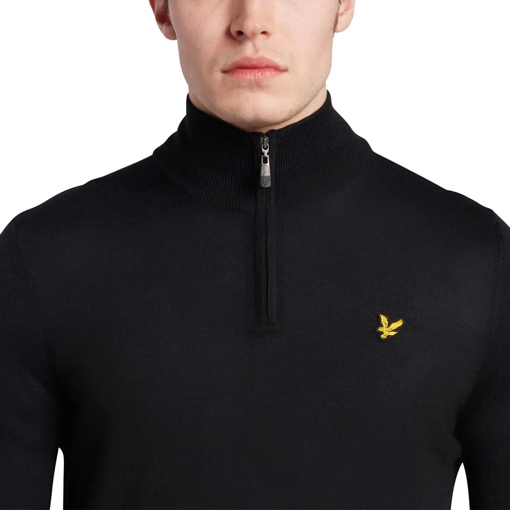 Lyle & Scott Core 1/4 Zip Merino Mix - True Black