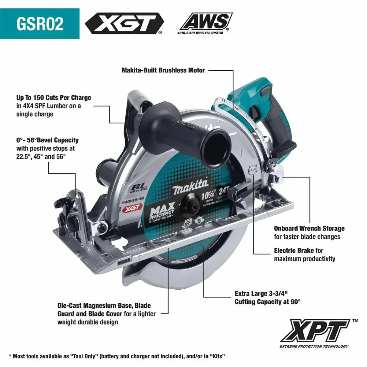 Makita Brushless Cordless Rear Handle 10‑1/4" Circular Saw Kit