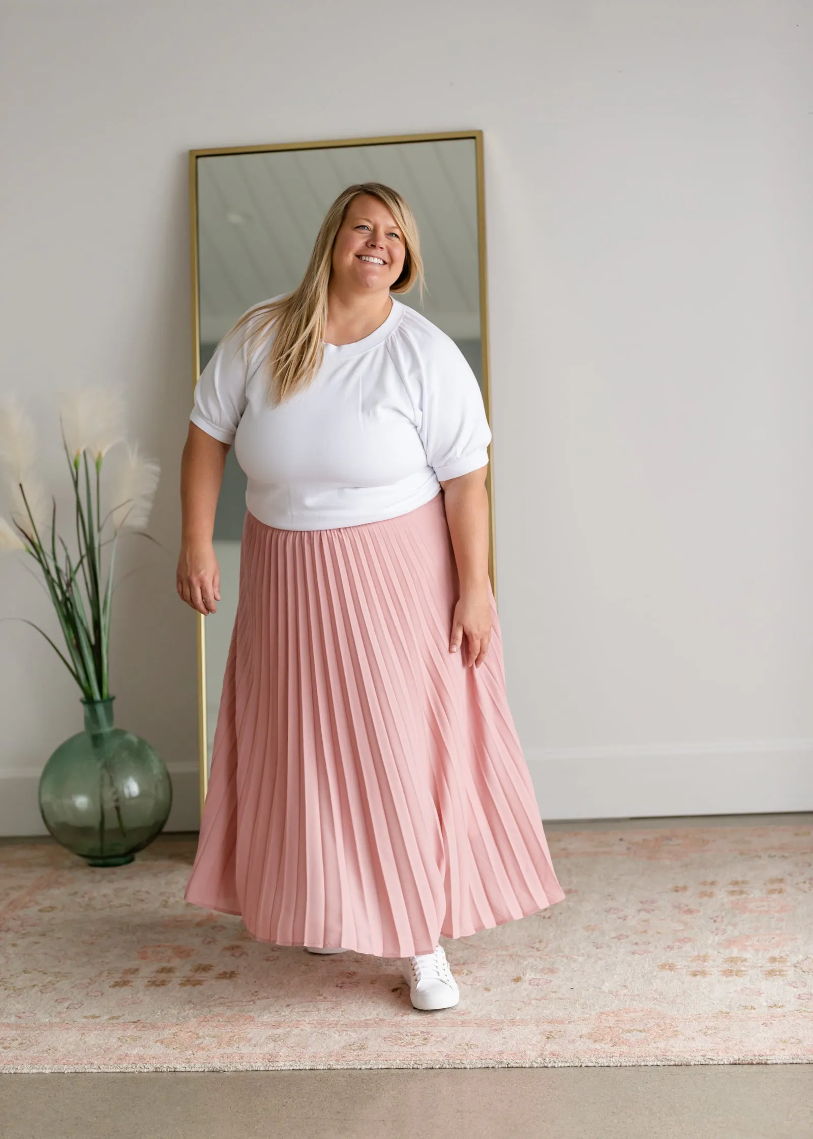 Mauve Pleated Midi Skirt - FINAL SALE