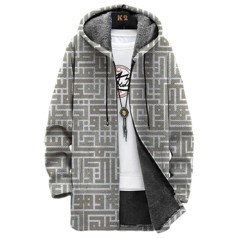 MEN'S PRINTED HOODED FLEECE JACKET 27743063YM