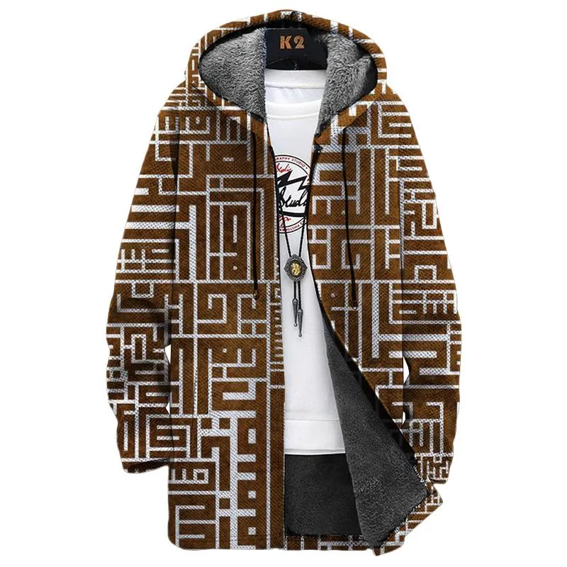 MEN'S PRINTED HOODED FLEECE JACKET 27743063YM