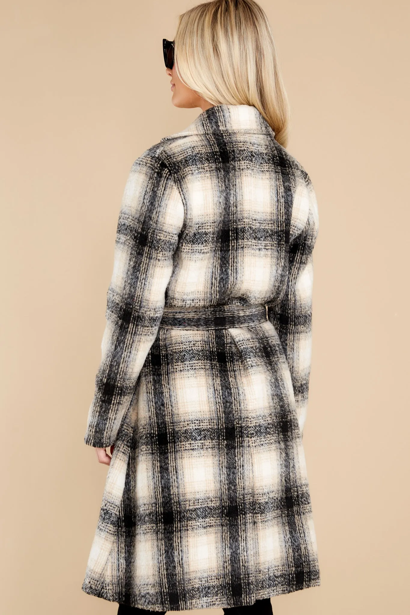 Never Too Cold Beige Plaid Coat