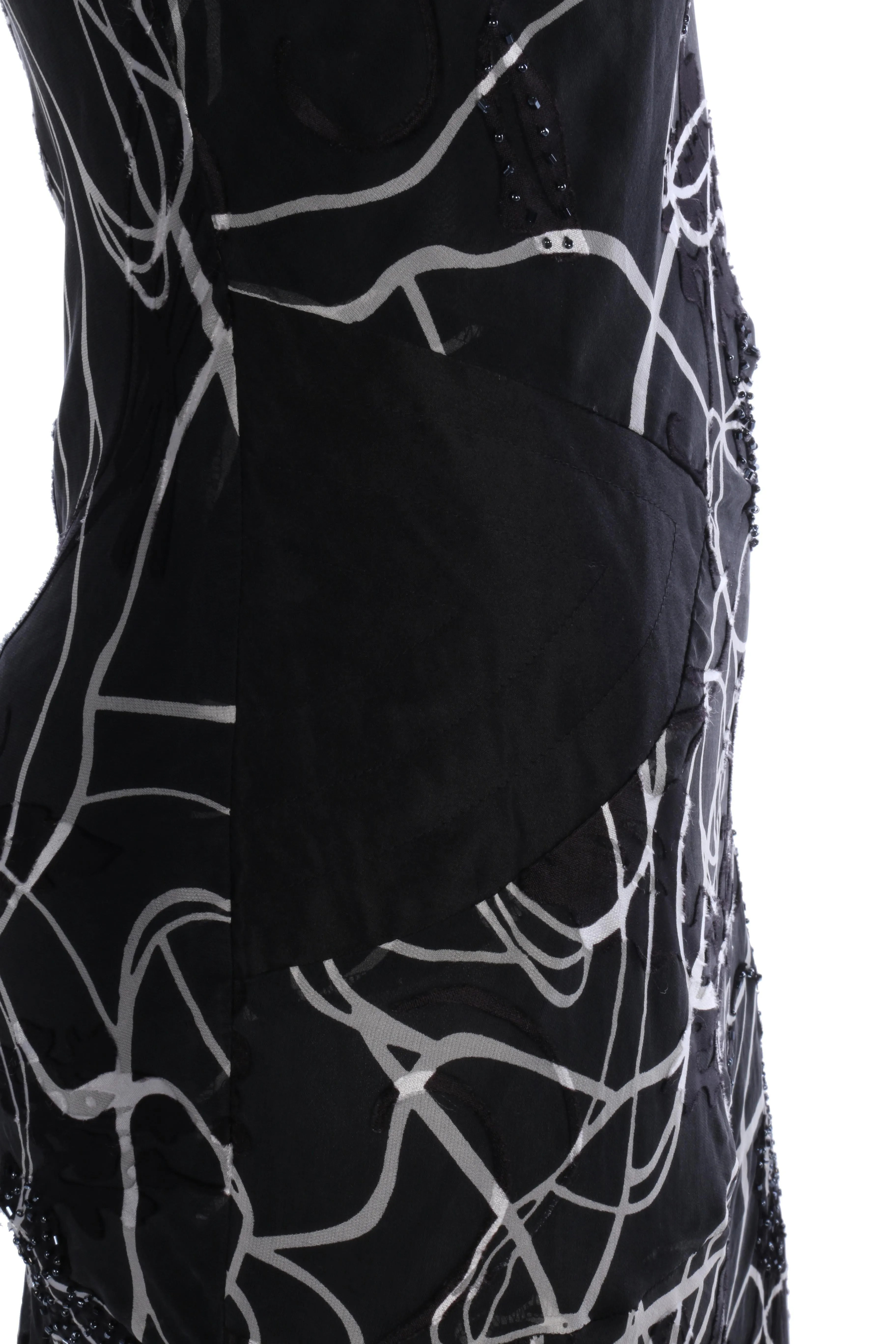 Nicholas Hullington black and white silk dress size 10