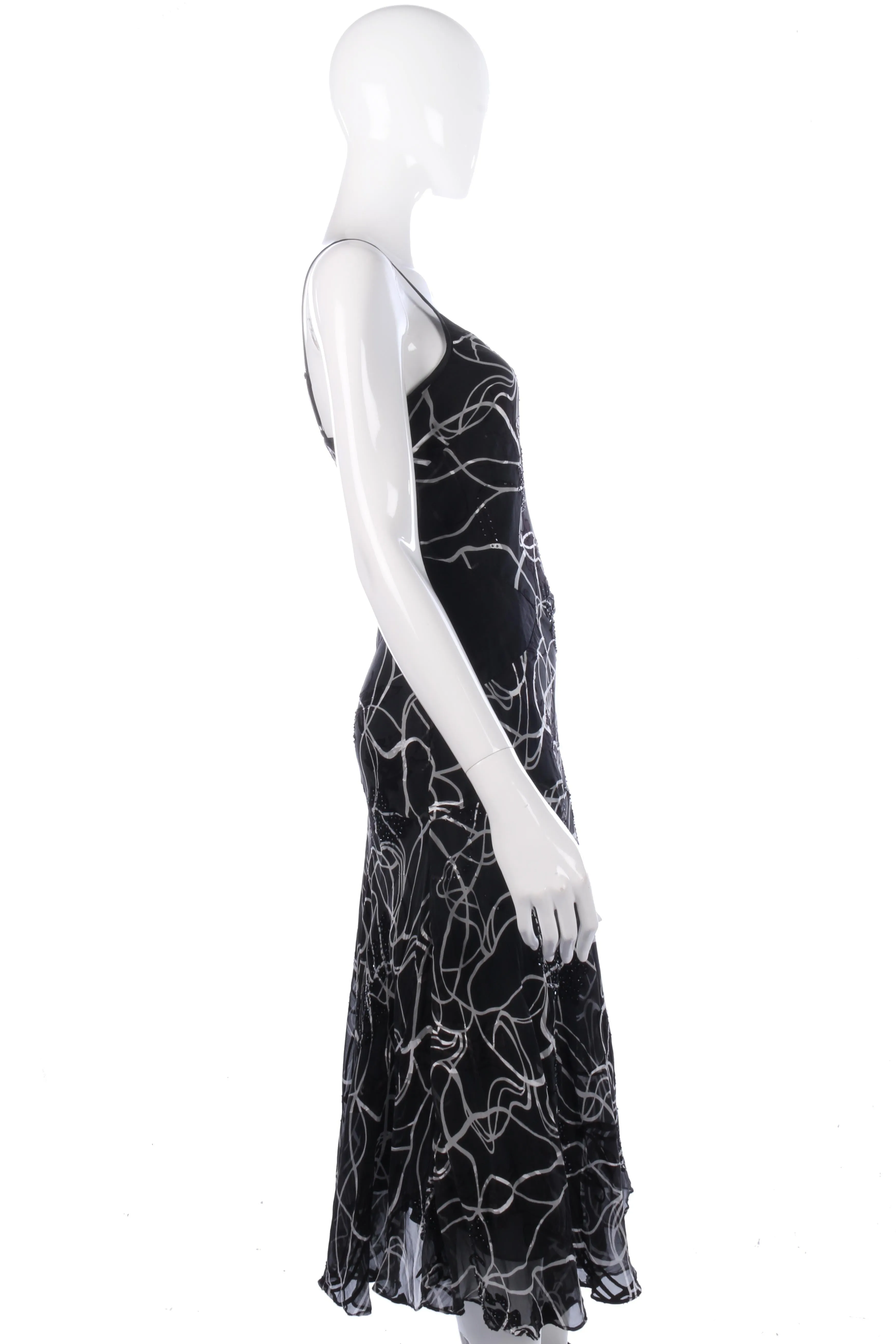 Nicholas Hullington black and white silk dress size 10