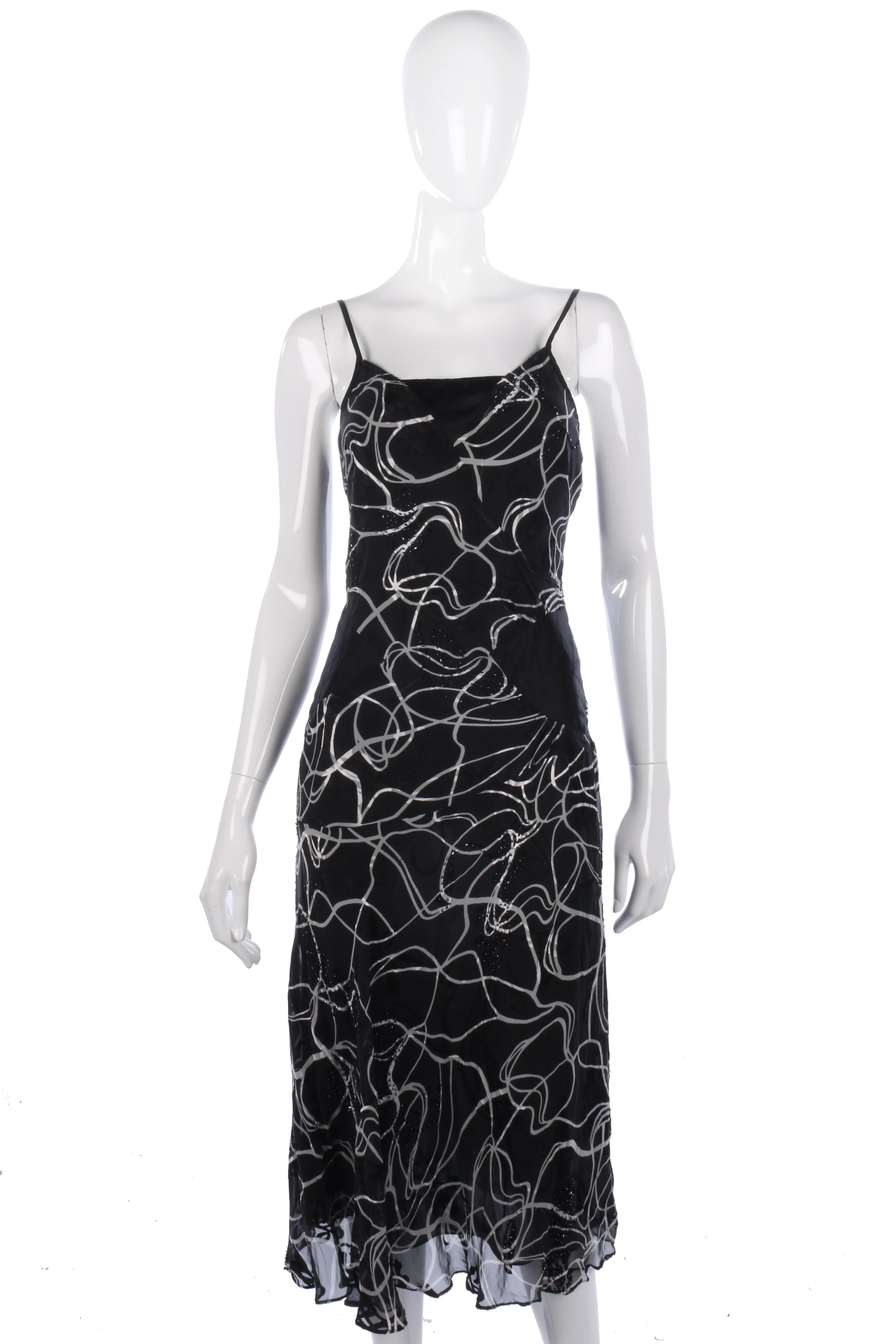 Nicholas Hullington black and white silk dress size 10