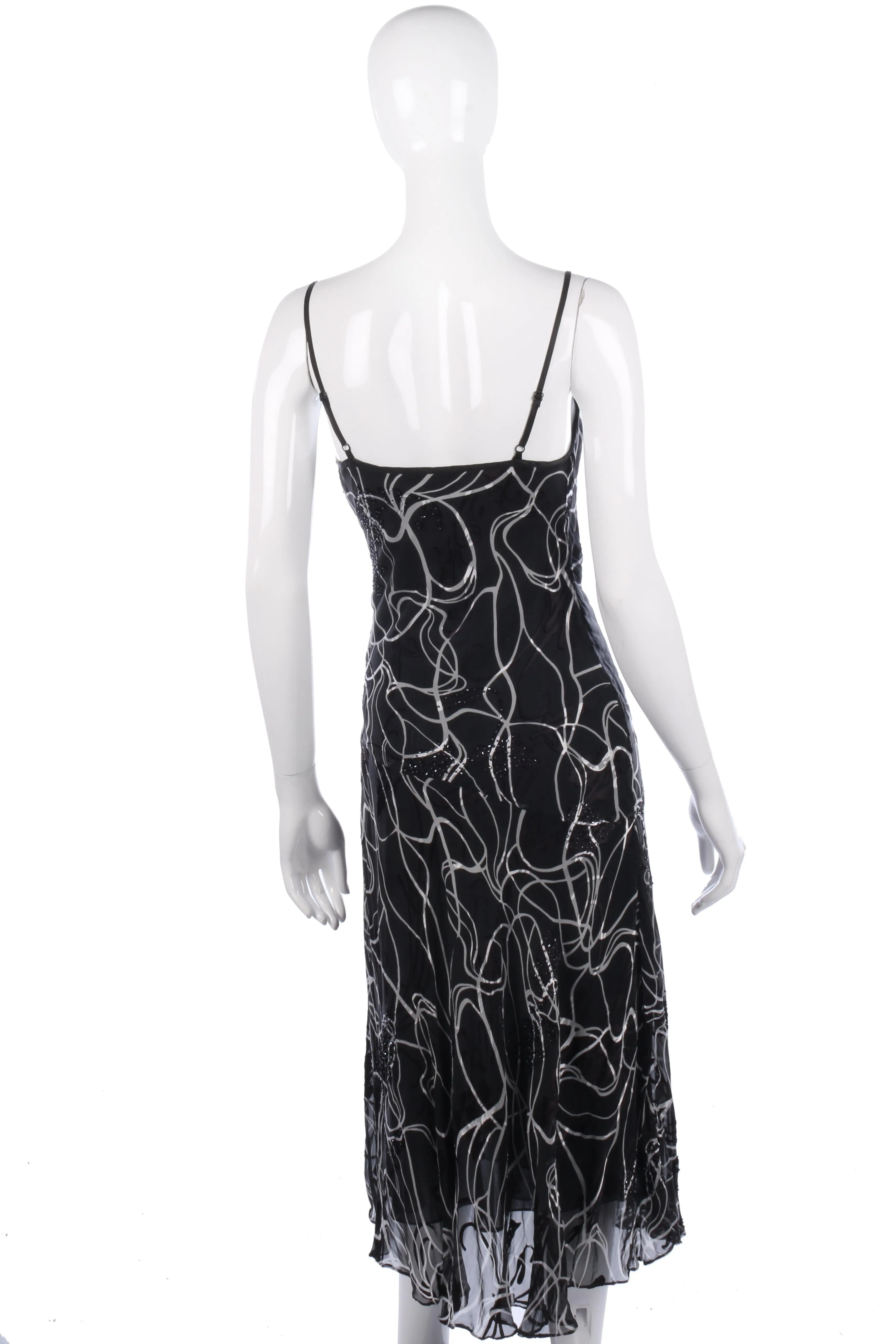 Nicholas Hullington black and white silk dress size 10