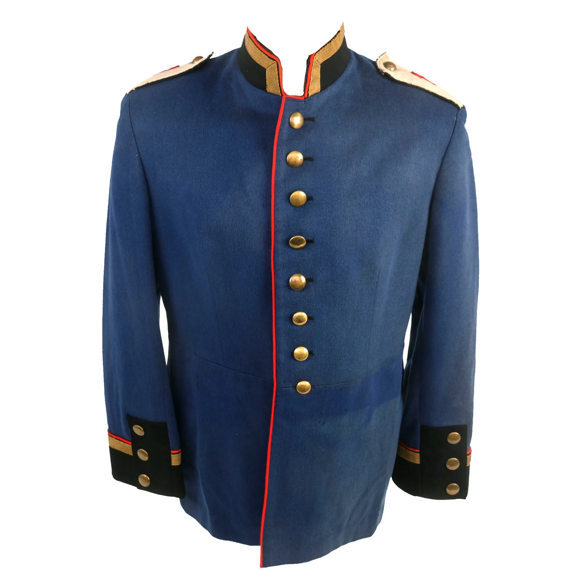 Original German Pre-WWI Imperial German Prussian Army Artillery Regiment M1895 Dunkelblau Waffenrock Tunic With  Unit Corresponding Shoulder Straps