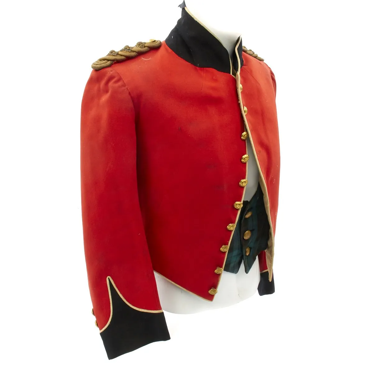 Original Scottish Black Watch Officer's Mess Dress Tunic with Tartan Waistcoat - circa 1881-1931