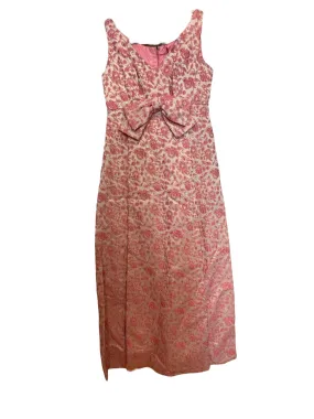 Pale pink/gold Silk Brocade Gown with Bow