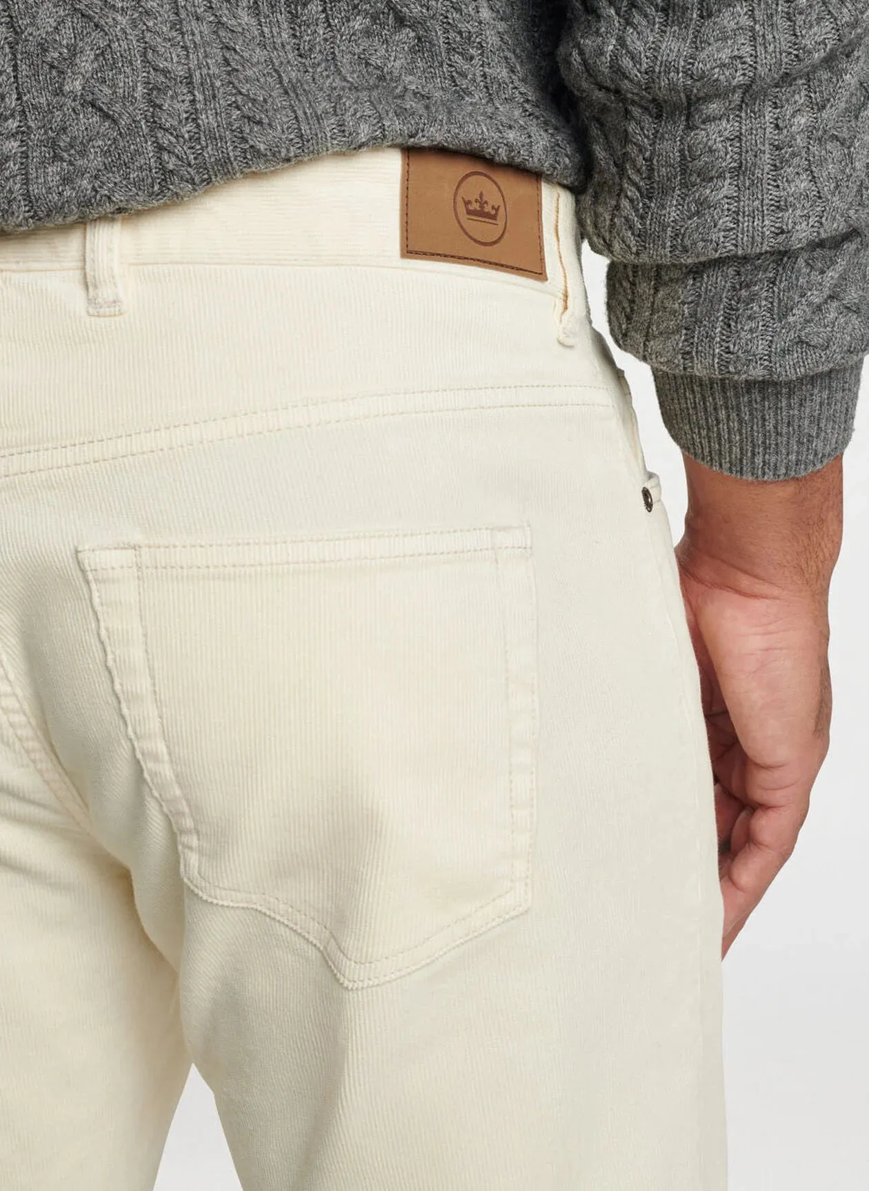 Peter Millar Superior Soft Corduroy Five-Pocket Pant in Ivory