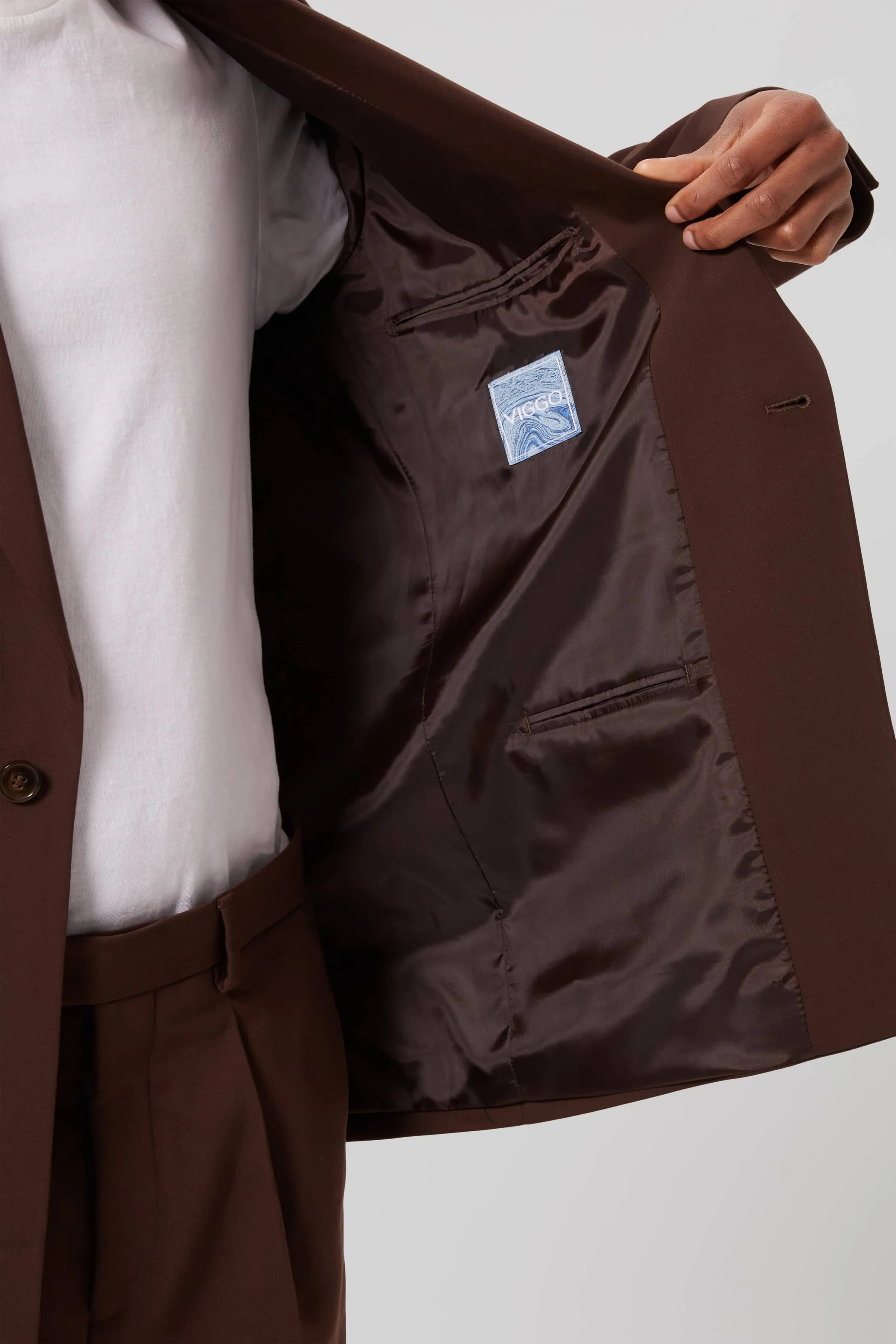 Pierre Oversized Brown Cotton Suit - ARCHIVE