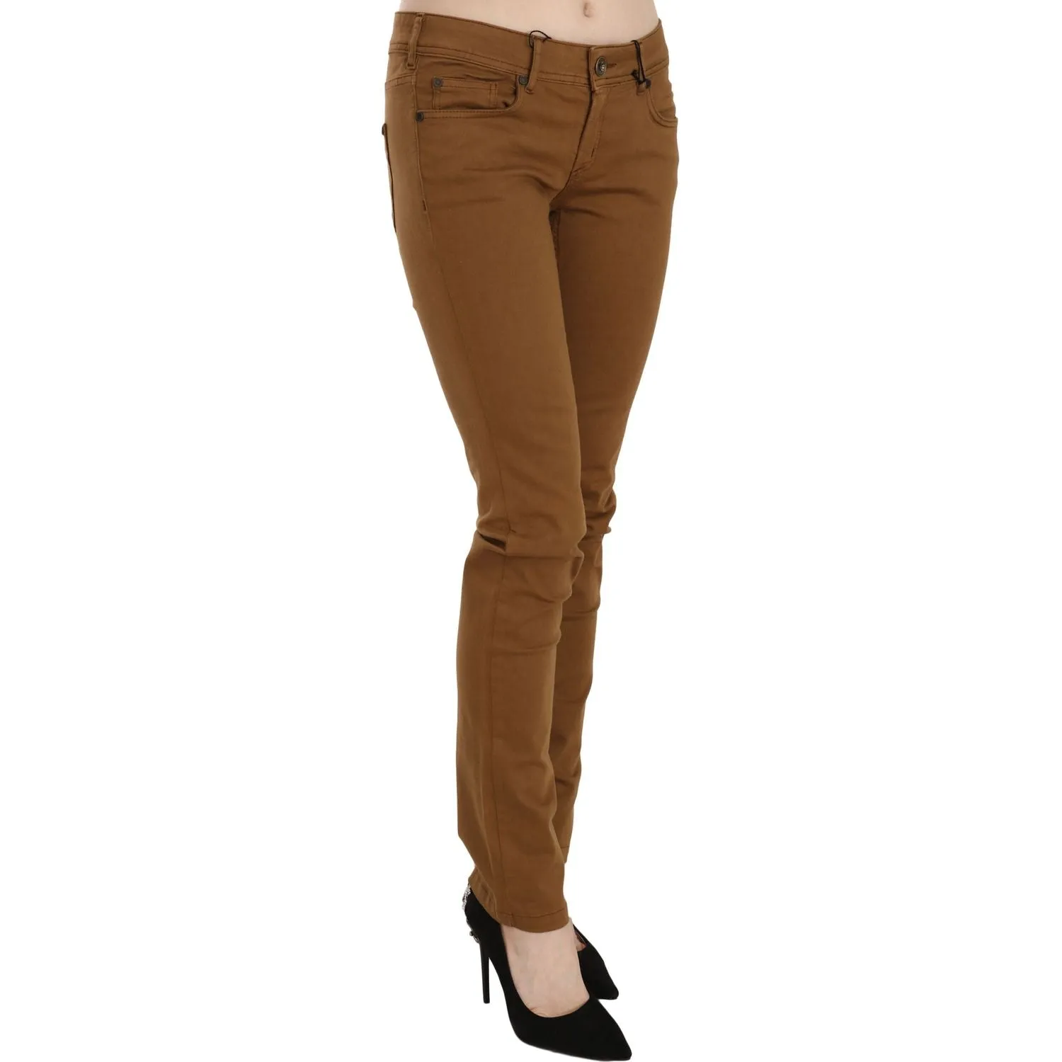 PLEIN SUD Chic Mid Waist Skinny Cotton Pants