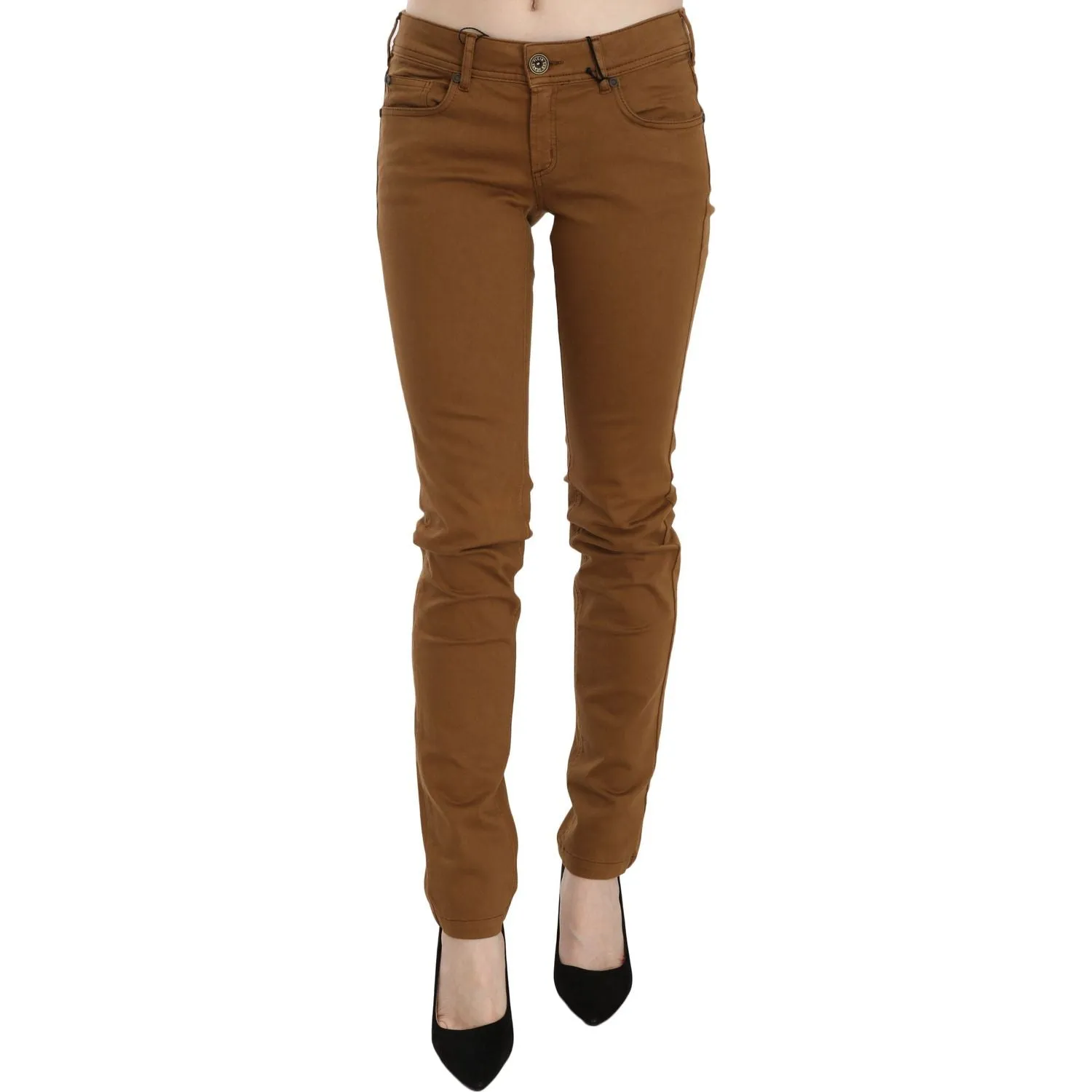 PLEIN SUD Chic Mid Waist Skinny Cotton Pants