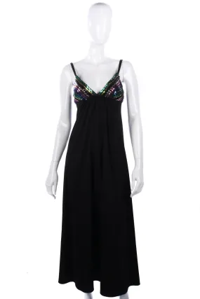 Quad Black Dress with Rainbow Sequinned Detail UK Size 8/10