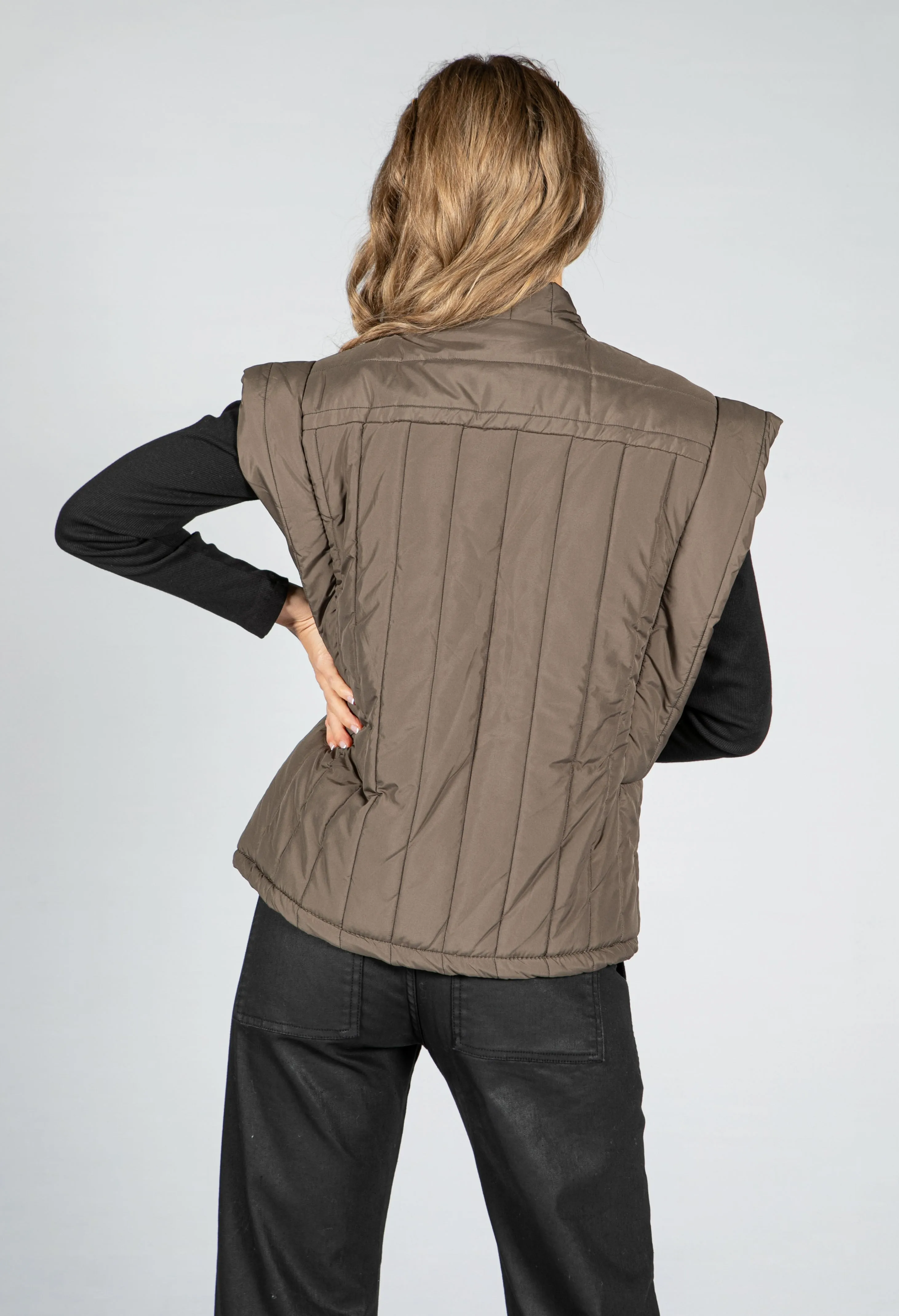 Quilted Khaki Green Jacket