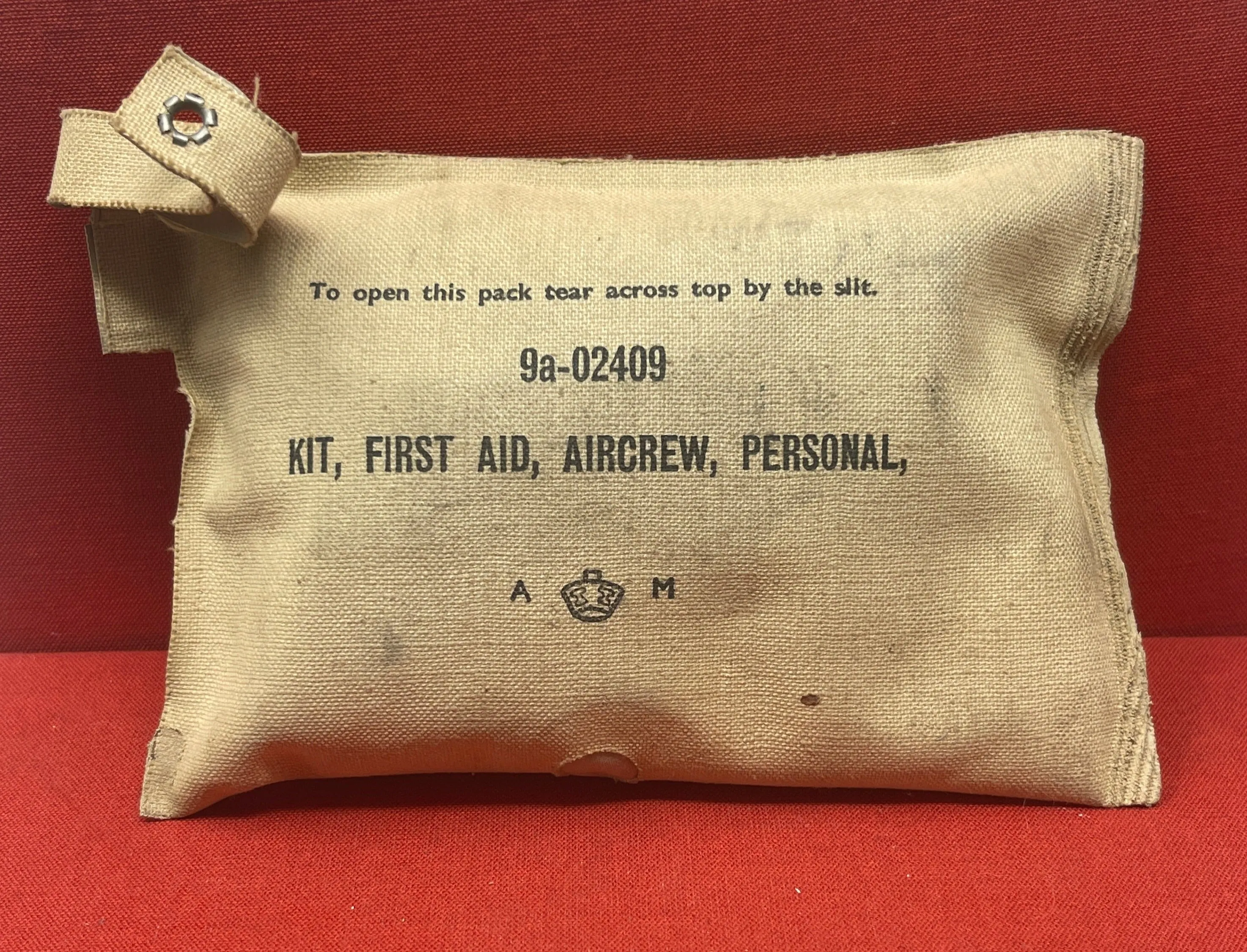 RAF First-Aid, Aircrew, Personal. Stores ref. 9a-02409.