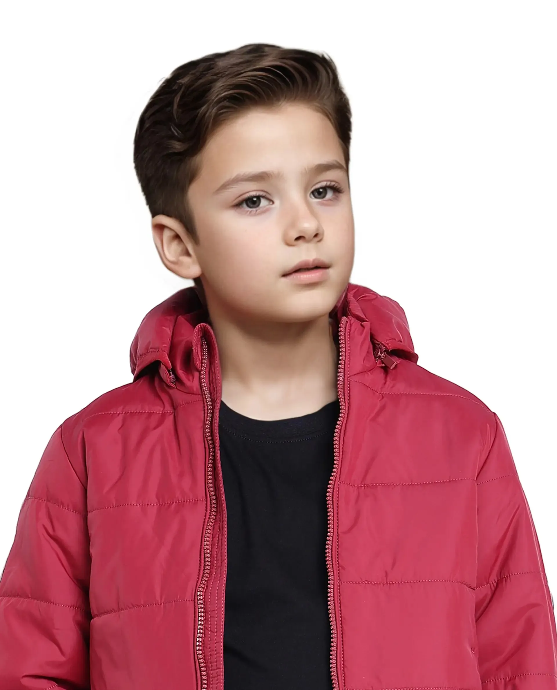 Rare Ones Kids Bolin Red Polyester Full Sleeve Solid Jacket