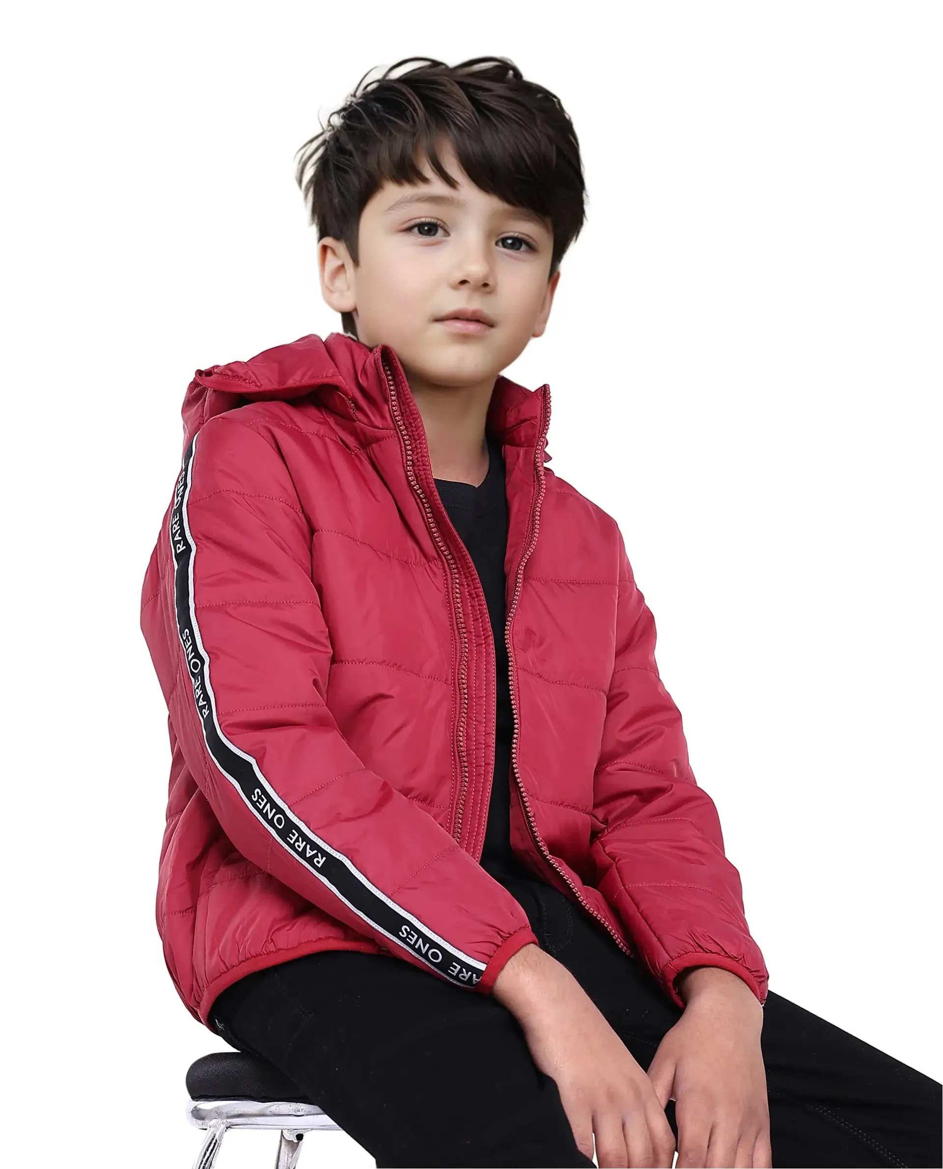 Rare Ones Kids Bolin Red Polyester Full Sleeve Solid Jacket