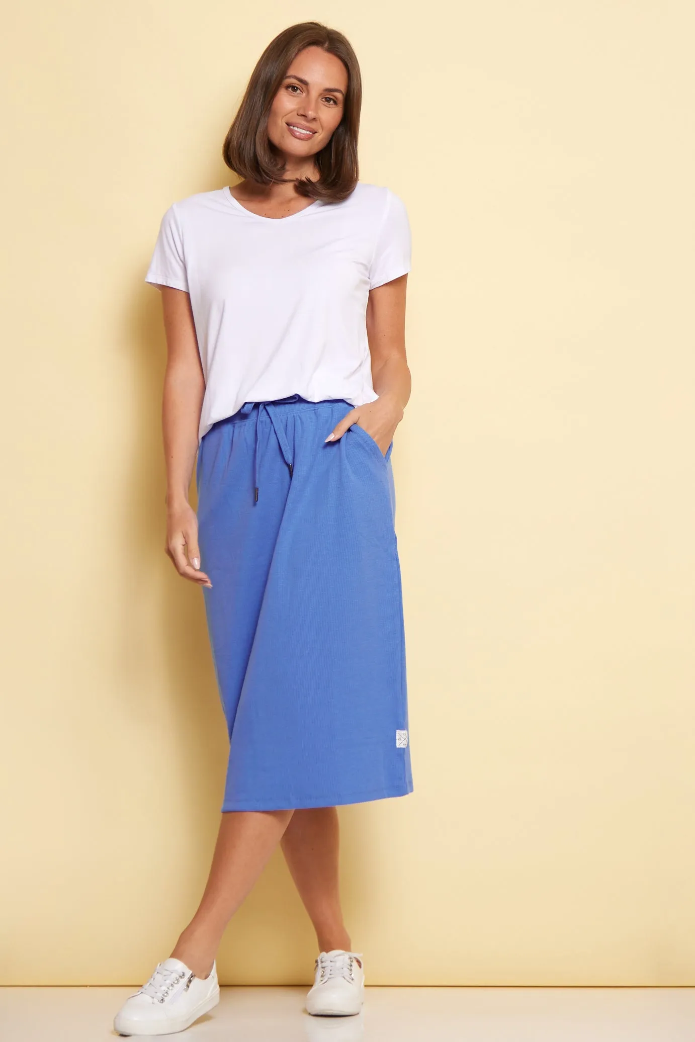 Rib Midi Skirt - Cerulean Blue