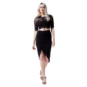 Ruched Mesh Skirt - Shade in Black