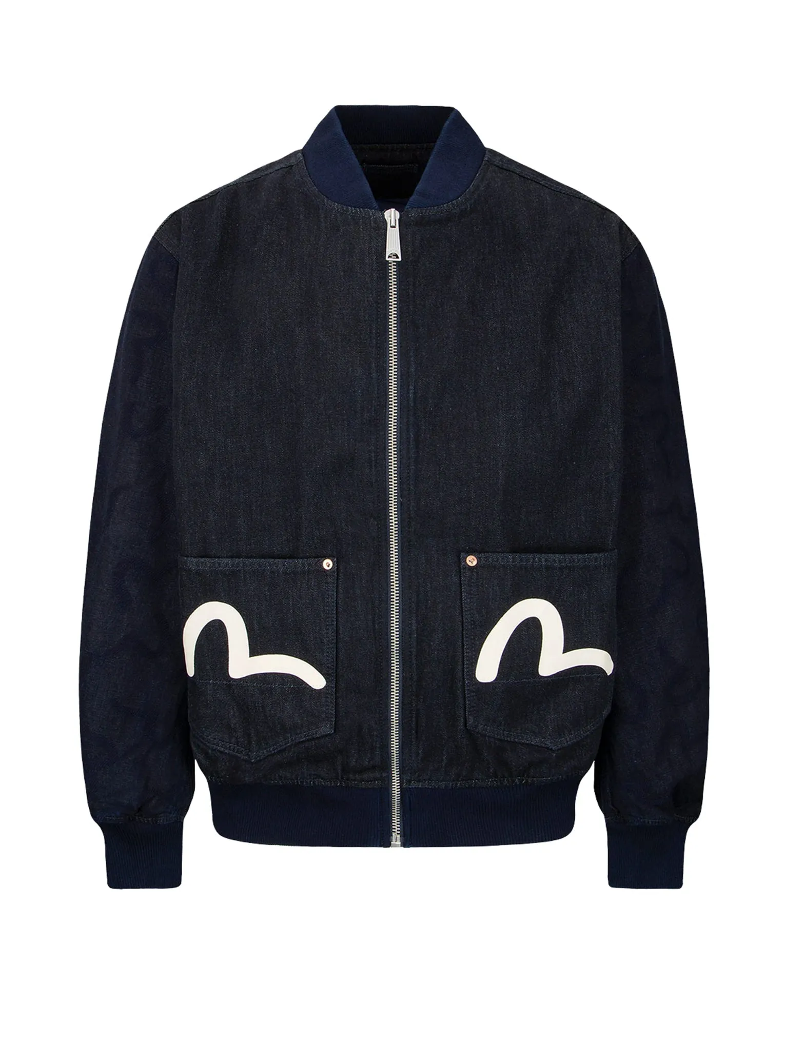 Seagull Jacquard Panelled Bomber Jacket