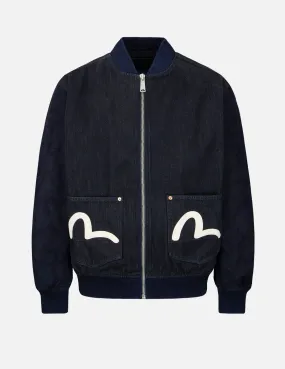 Seagull Jacquard Panelled Bomber Jacket