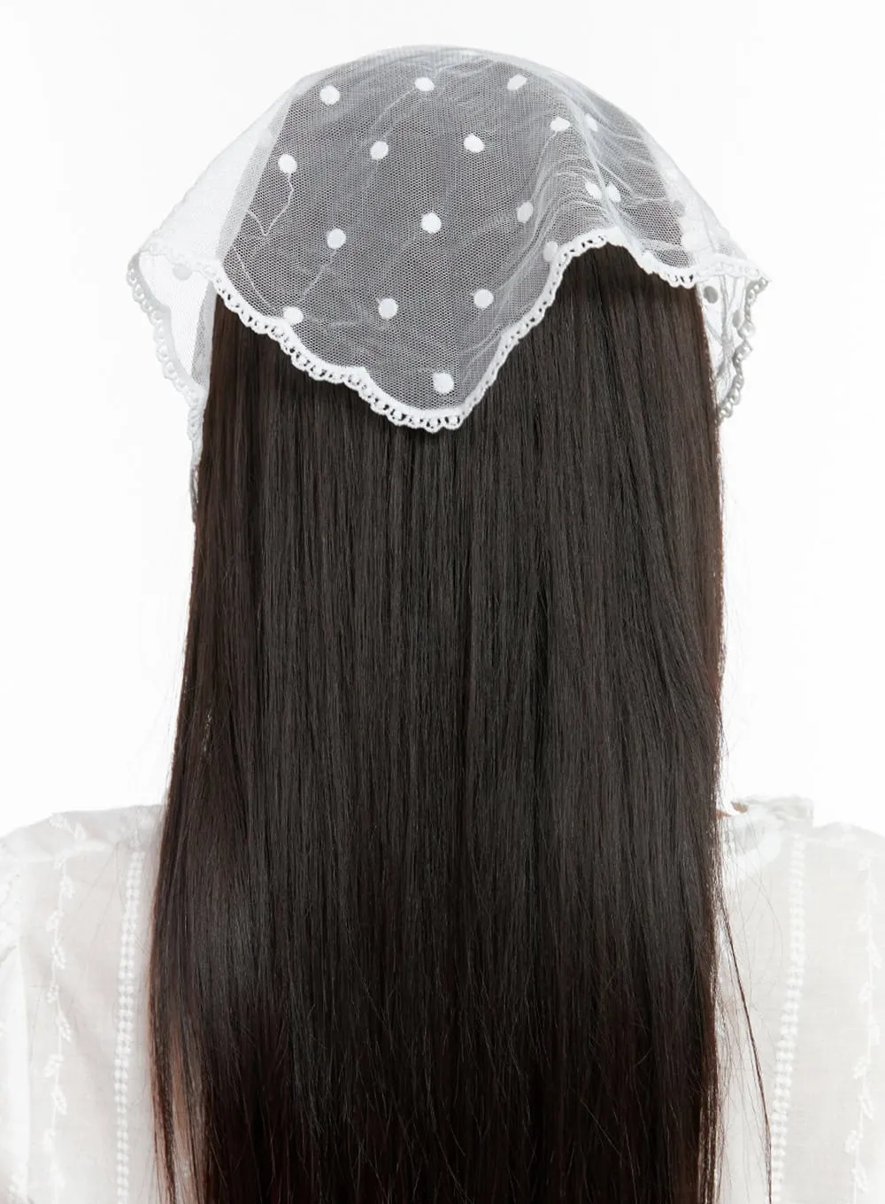 See-Through Polka Dot Head Scarf IS402