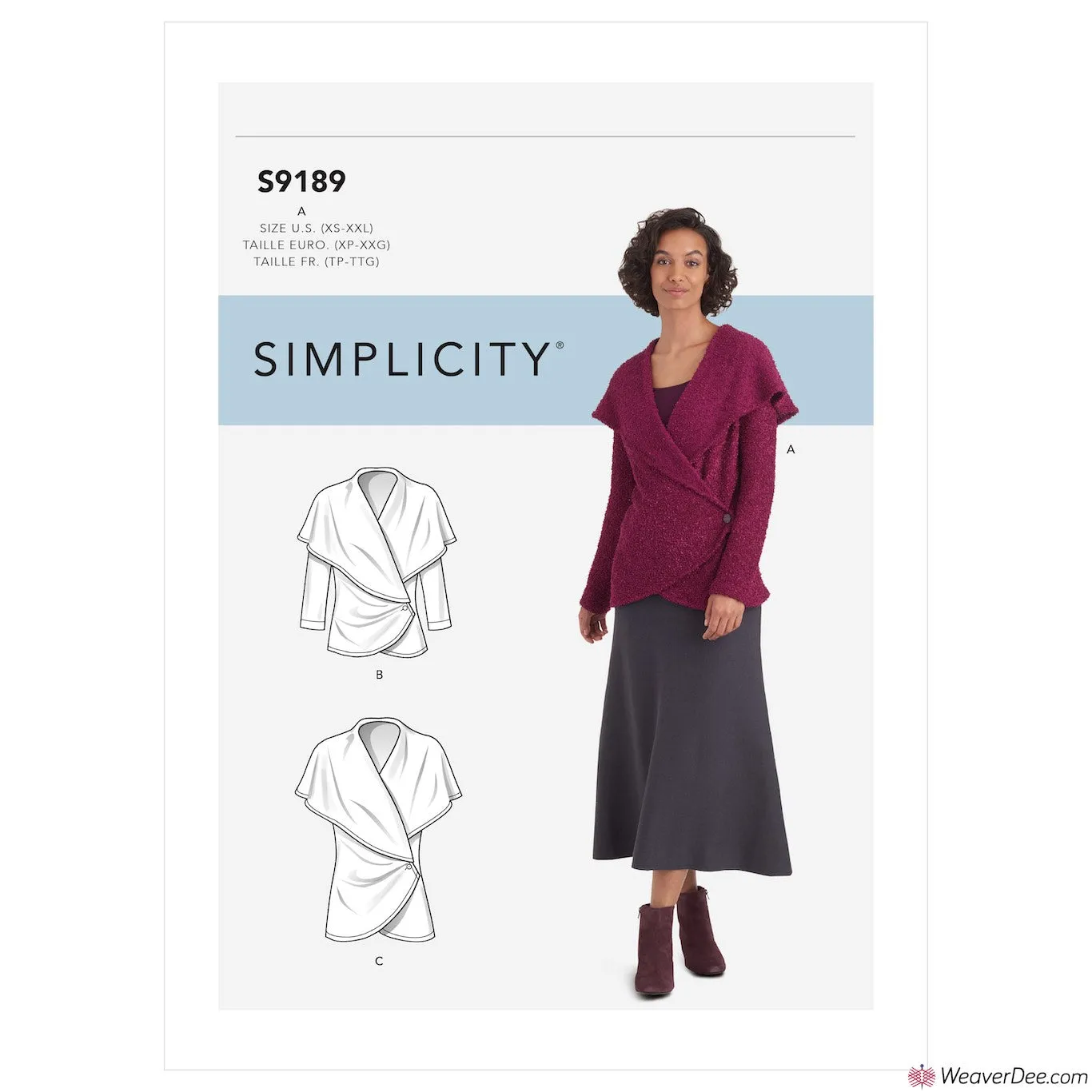 Simplicity Pattern S9189 Misses' Knit Wrap Jacket