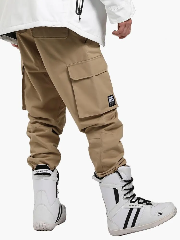 ski pants men's 2023 single-board beam leg ski pants windproof and warm winter breathable wear-resistant khaki snow pants