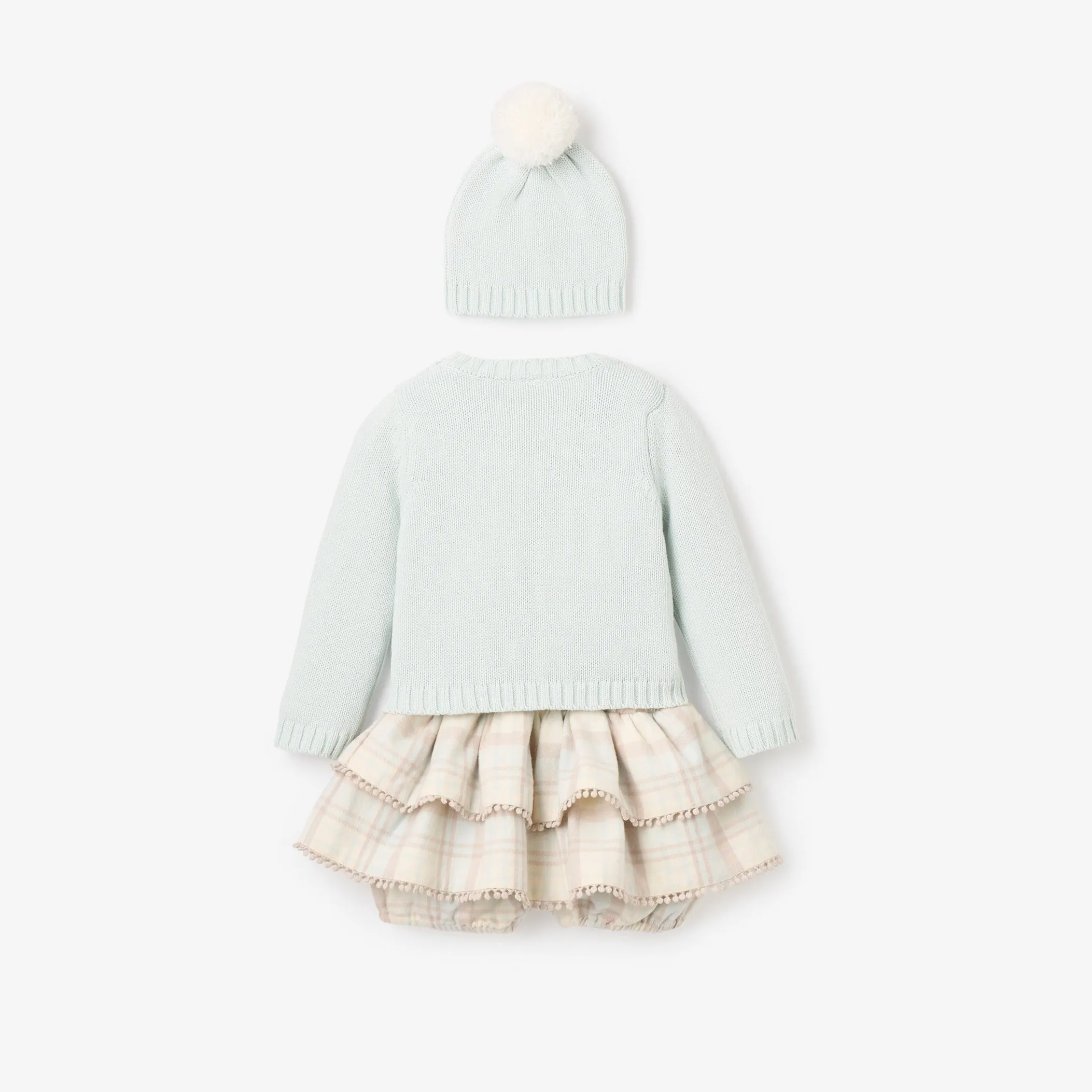 Snow Angel Sweater Skirt Set & Pom Hat