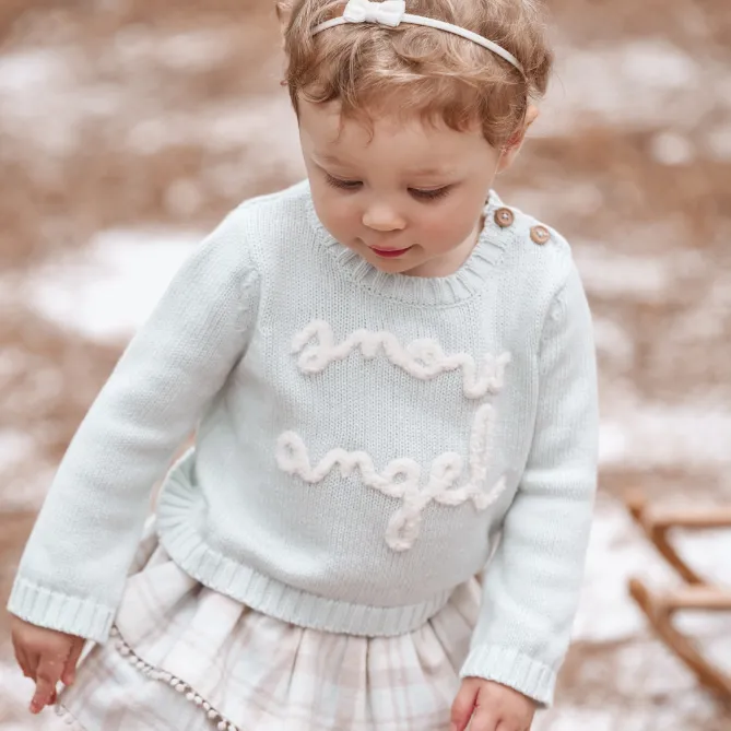 Snow Angel Sweater Skirt Set & Pom Hat