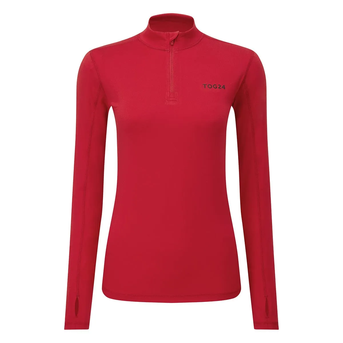 Snowdon Womens Thermal Base Layer Quarter Zip - Rouge Red