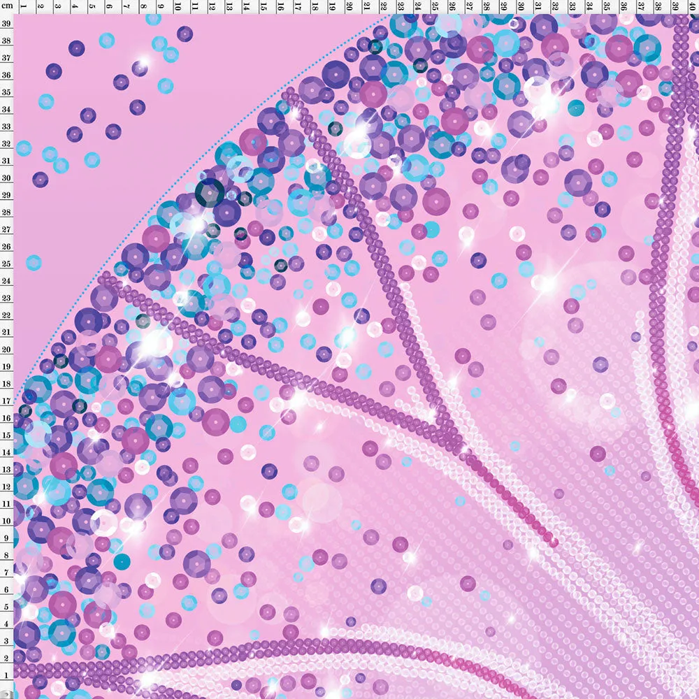 Spandex Circle Panel Lover Pink Tween - Glitter Stardust