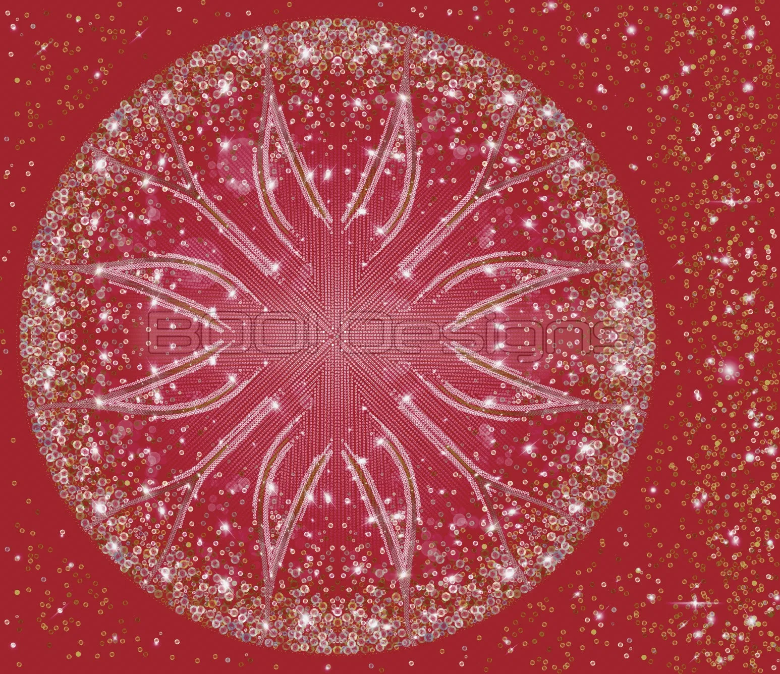 Spandex Circle Panel Lover Red Tween - Glitter Stardust