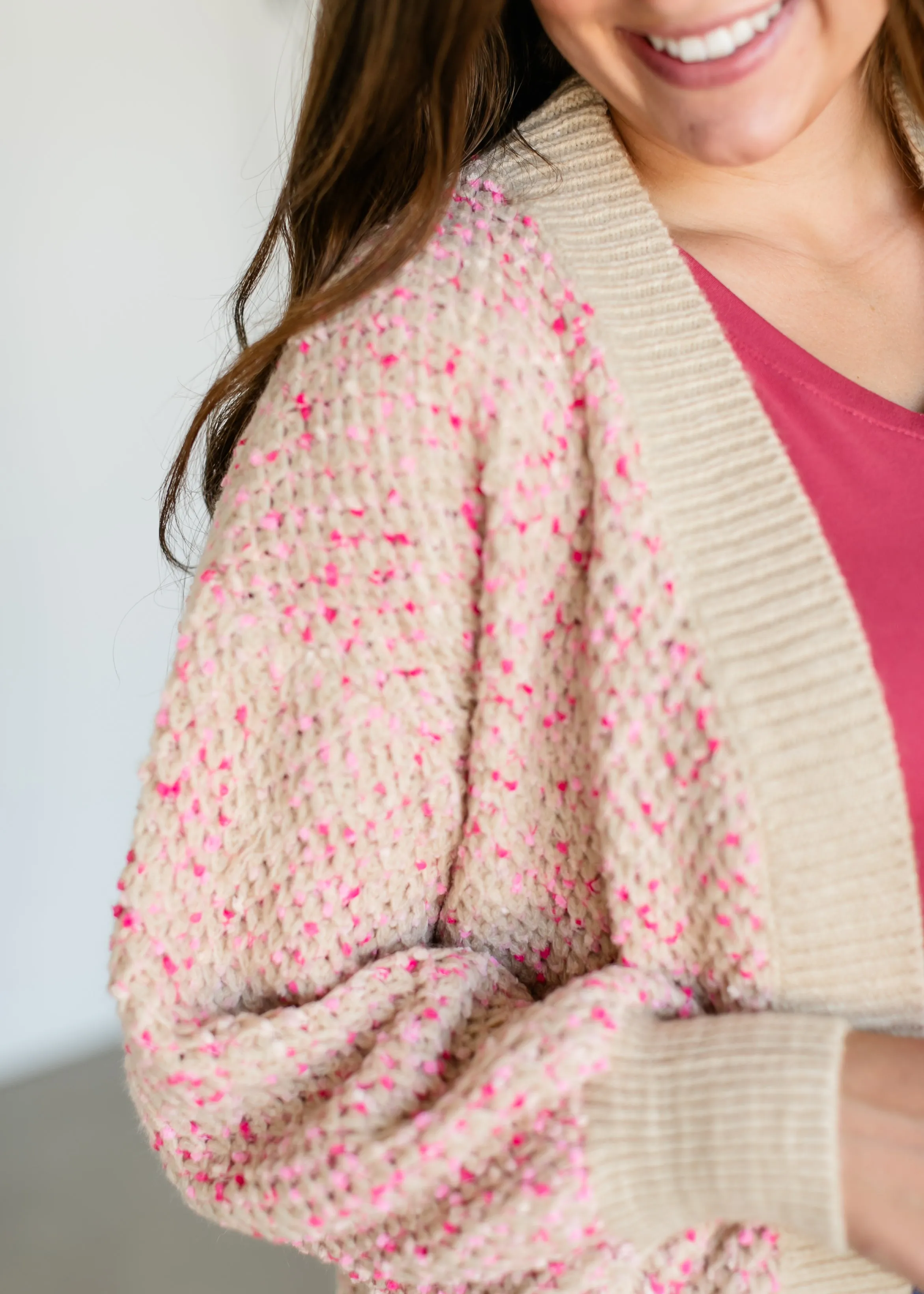 Speckled Ribbed Front Cardigan - FINAL SALE