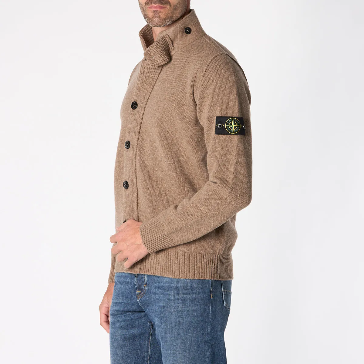 STONE ISLAND CARDIGAN 8115547A3 V0075 BROWN