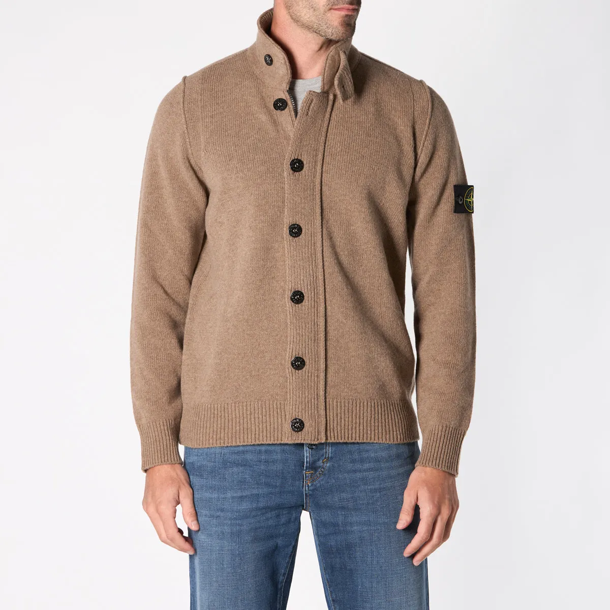 STONE ISLAND CARDIGAN 8115547A3 V0075 BROWN